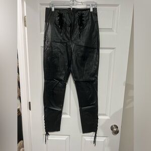 Guess, Lace Detail, Leather Pants